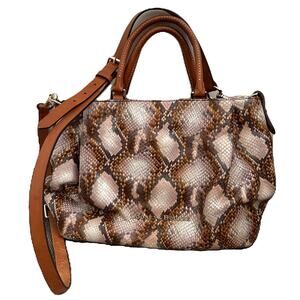 Dooney & Bourke City Python Embossed Medium Leather Barlow Satchel